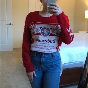 Budweiser novelty print sweater